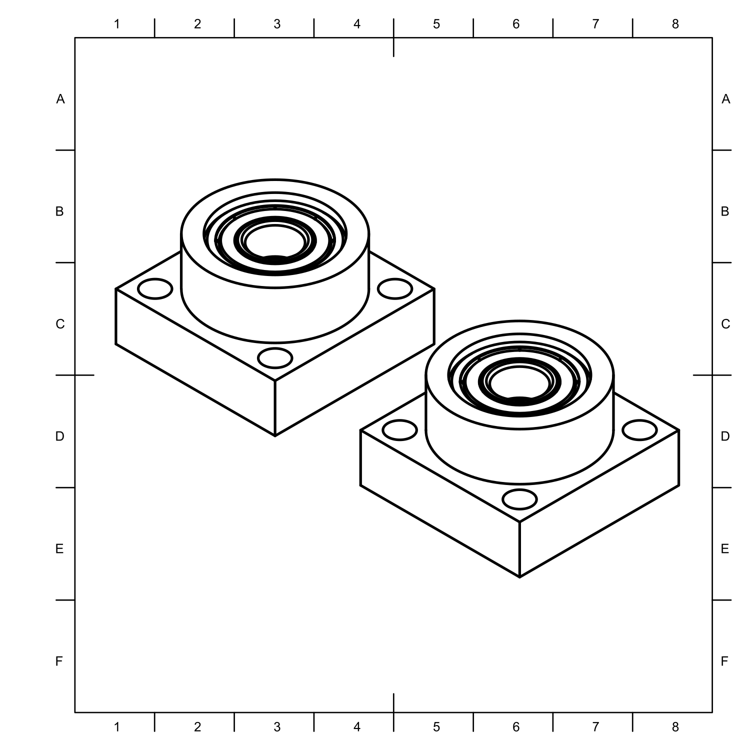 2x Bearing support